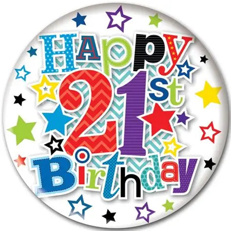 21st Birthday Balloon – 18″ Happy 21st Foil (Uninflated)