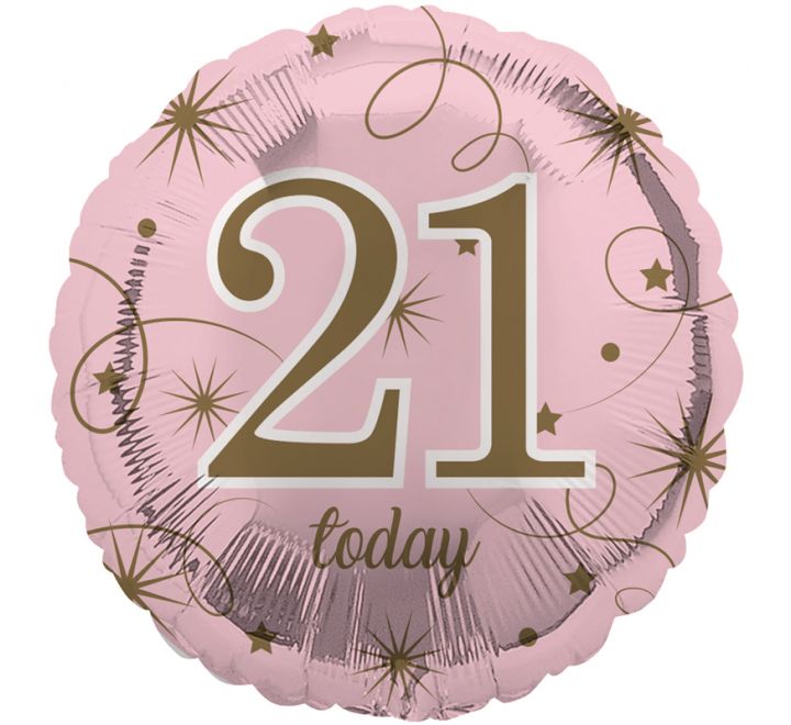 21st Birthday Foil Balloon – Pink 18″ Party Balloon (Uninflated) 🎉🎈