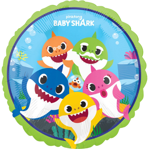 Baby Shark Foil Balloon – 18″ Round Party Balloon (Uninflated) 🦈🎉