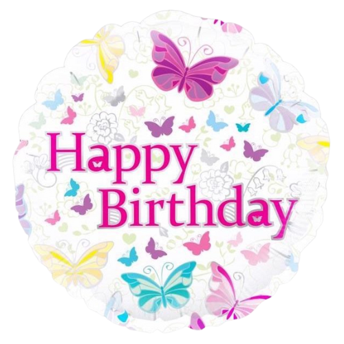 Butterfly Happy Birthday Foil Balloon – 18″ Multicoloured Balloon (Uninflated) 🎈🦋