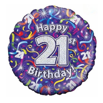 Happy 21st Birthday Foil Balloon 18