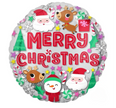 Merry Christmas Balloon – 18″ Festive Santa, Snowman & Reindeer Foil Balloon (Uninflated)