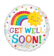 Get Well Soon Balloon – 18″ Rainbow & Sunshine Foil Balloon (Uninflated)