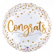 Congratulations Balloon – 18″ Gold Confetti Foil (Uninflated)
