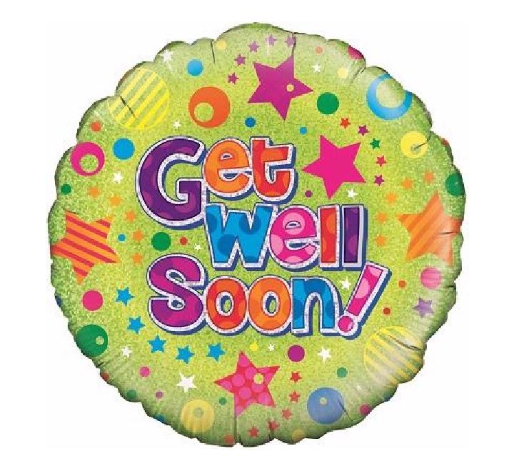 Get Well Soon Balloon – 18″ Cheerful Foil (Uninflated)