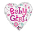 Baby Girl Heart Foil Balloon 18