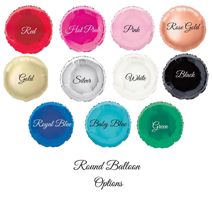 Personalised Round Foil Balloons – Custom 18″ Party Balloon with Name or Message (Uninflated)