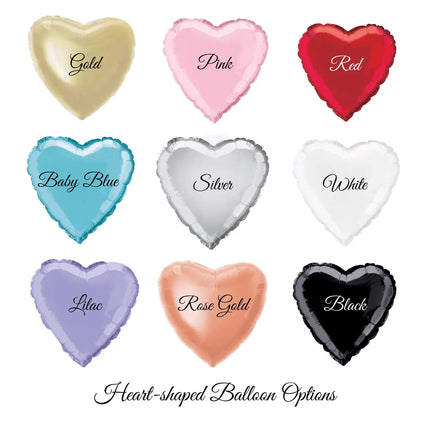 Personalised Heart Shaped Foil Balloons – Custom 18″ Party Balloon with Name or Message (Uninflated)