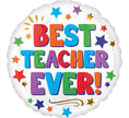 Best Teacher Ever Balloon – 18″ Thank You Teacher Foil Balloon (Uninflated)