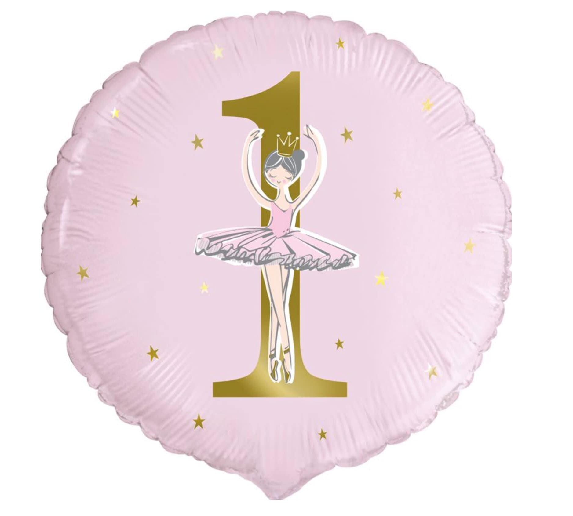 1st Birthday Ballerina Foil Balloon 18
