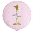 1st Birthday Ballerina Foil Balloon 18