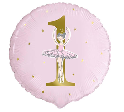 1st Birthday Ballerina Foil Balloon 18