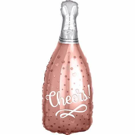 Rose Gold Champagne Bottle Foil Balloon 26