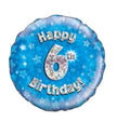 Happy 6th Birthday Foil Balloon 18