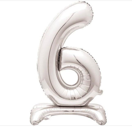 Silver Number 6 Balloon 30