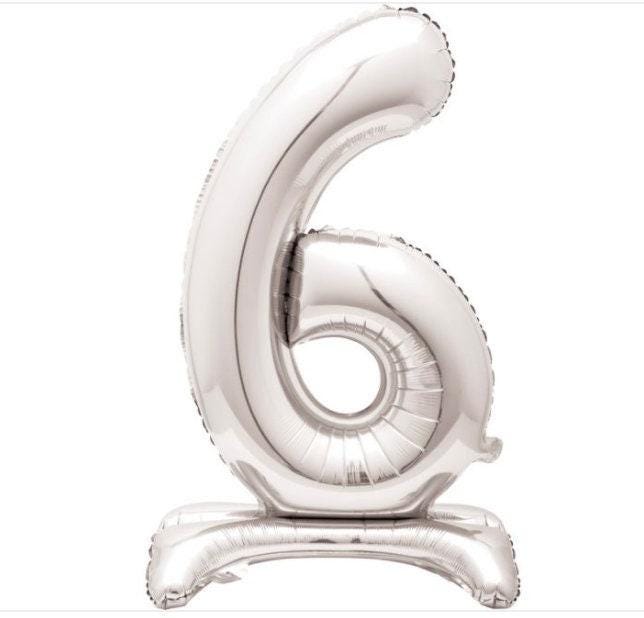 Silver Number 6 Balloon 30