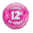 Happy 12th Birthday Foil Balloon 18