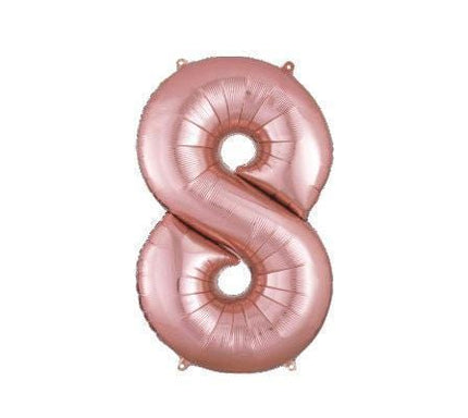 Rose Gold Number 8 Balloon 34