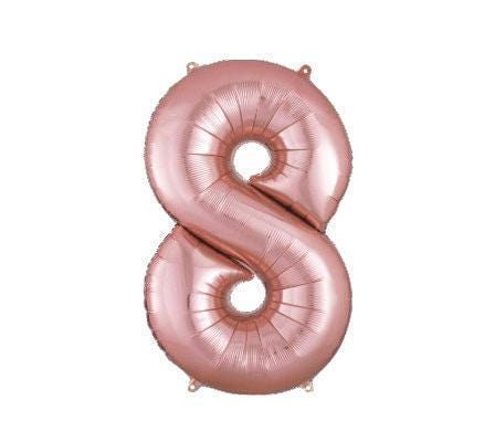 Rose Gold Number 8 Balloon 34