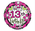 Happy 13th Birthday Foil Balloon 18