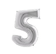 Silver Number 5 Balloon 40