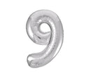Silver Number 9 Balloon 34