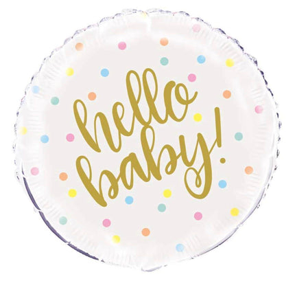 Hello Baby Balloon – 18″ Pastel Foil (Uninflated) | Baby Shower & Newborn Gift