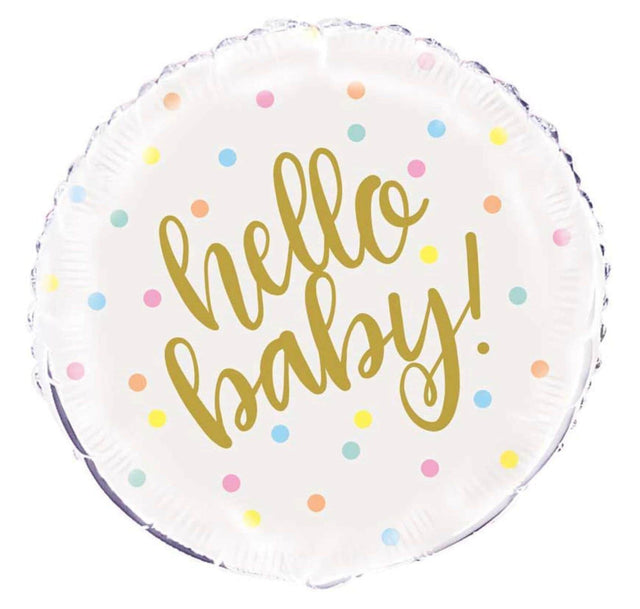 Hello Baby Balloon – 18″ Pastel Foil (Uninflated) | Baby Shower & Newborn Gift