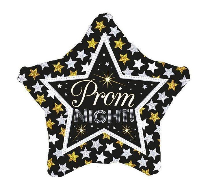 Prom Night Star Balloon – 18″ Holographic Foil Party Decoration (Uninflated)