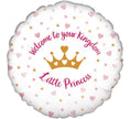 Princess Crown Balloon – “Welcome Little Princess” 18″ Foil Balloon (Uninflated) 🎀👑