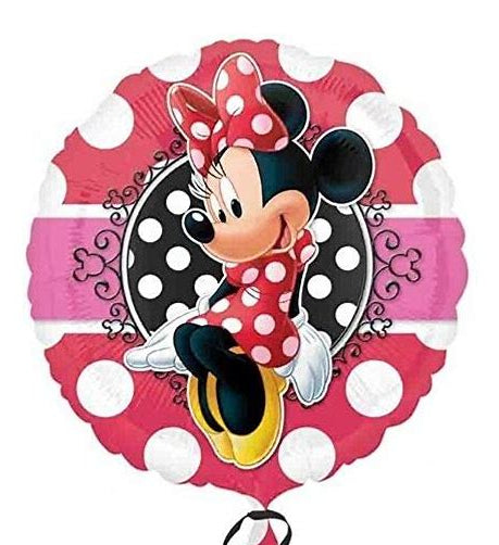 Minnie Mouse Balloon – 18″ Red & White Polka Dot Foil (Uninflated)