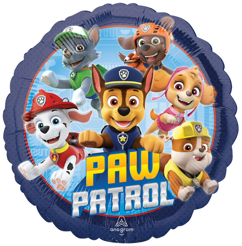 Paw Patrol Birthday Balloon – 18″ Foil Balloon with Chase, Marshall, Skye, Rocky, Zuma & Rubble (Uninflated) 🎈🐾